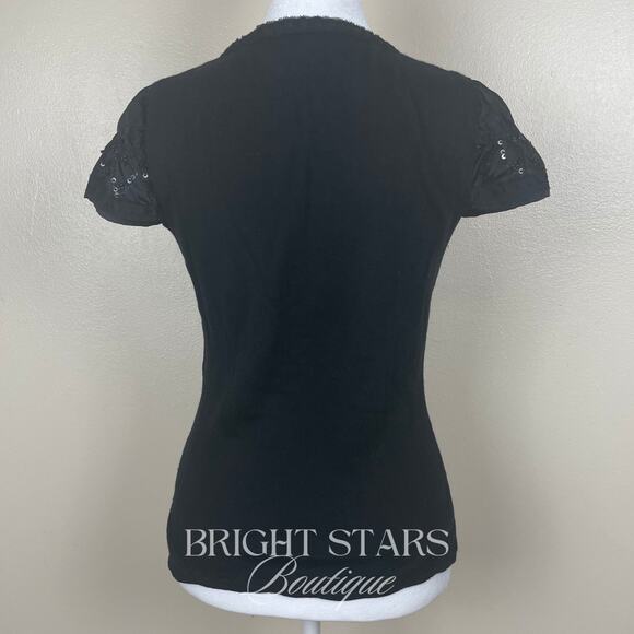 Extremely Rare Vintage Black Beaded Wool Silk Top ALT ASO Lorelai Gilmore Girls - Picture 6 of 10